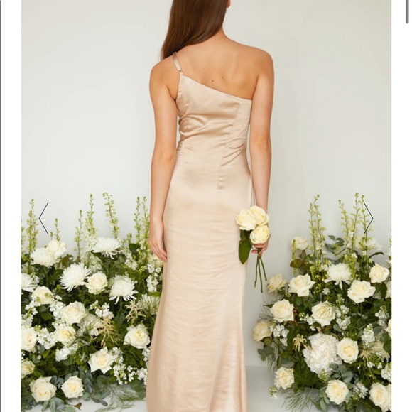Pretty Lavish Champagne Bridesmaid Amelia Maxi Matte Bronze NWT - Picture 2 of 4